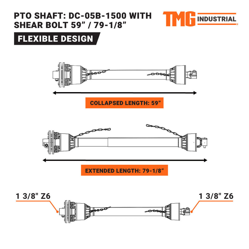 TMG Industrial 70” 3-Point Hitch Slasher Topper Mower, Category 1 & 2, PTO Shaft Included, TMG-TST70