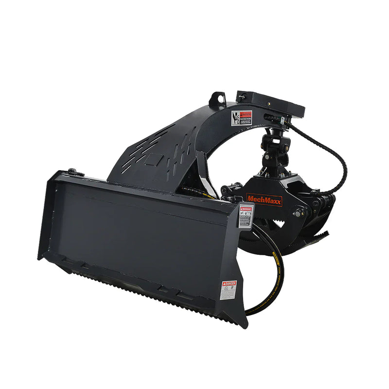 50" Skid Steer Rotary Log Grapple, 360° Rotation, 12V Solenoid Control Valve, 3000 Lbs Capacity