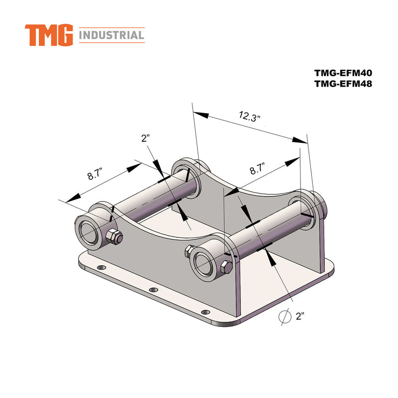 TMG Industrial 48" Excavator Brush Flail Mower, 6 to 8-ton Carrier, 16-21 GPM, TMG-EFM48