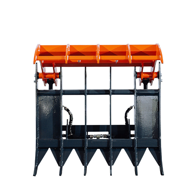 TMG Industrial Mini Skid Steer Root Rake Grapple, 35” Working Width, 2200-lb Capacity, Toro Style Mount Plate, TMG-SRG35