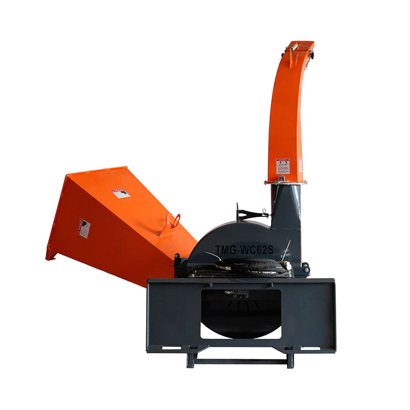 TMG Industrial 6" Skid Steer Wood Chipper, Gravity-Fed, Universal Skid Steer Mount, TMG-WC62S