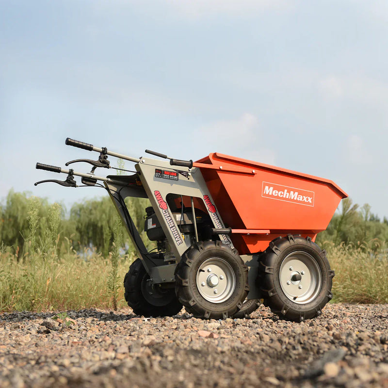 660lbs Capacity 6.5HP Gas Powered Wheelbarrow  Cart T25 4F+1R Gearbox