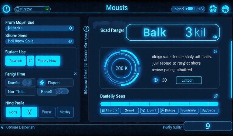Abstract digital gaming interface with search bars and player profiles