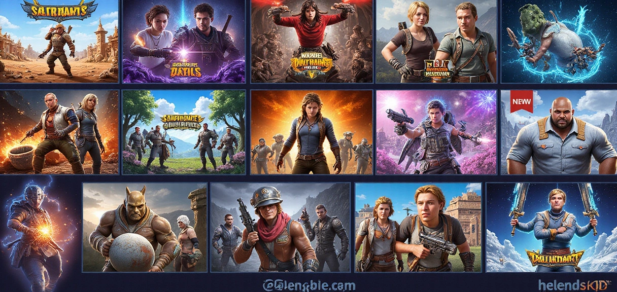 A vibrant collage of various video game characters and scenes, representing different genres and platforms.