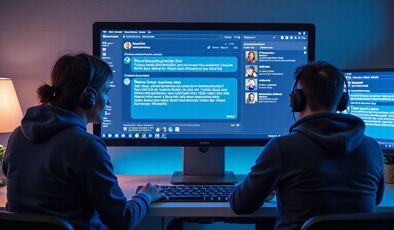 Two gamers chatting online